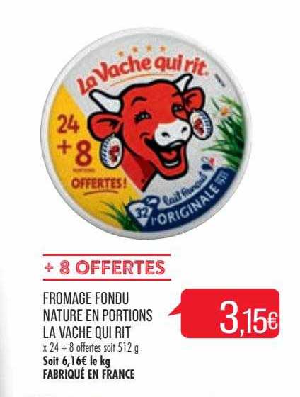fromage fondu nature en portions la vache qui rit