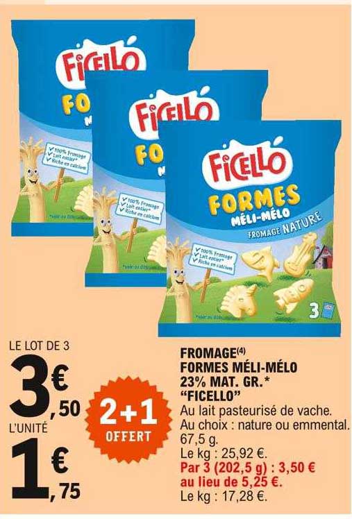 fromage formes méli-mélo "ficello"