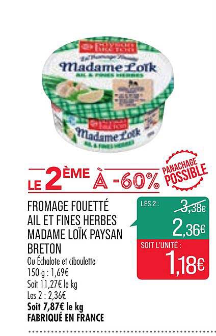fromage fouetté ail et fines herbes madame loïk paysan breton