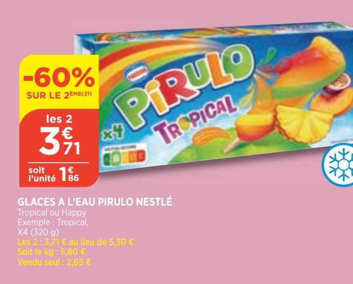 glaces à l'eau pirulo nestlé