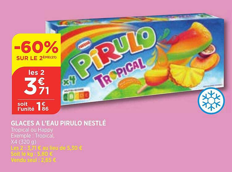glaces à l'eau pirulo nestlé