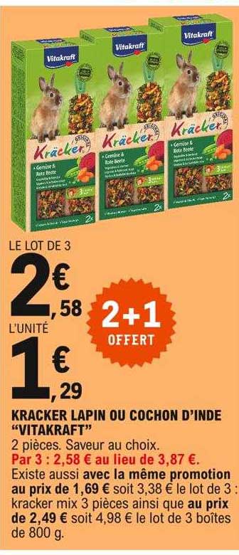 kracker lapin ou cochon d'inde "vitakraft"