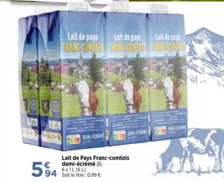 lait de pays franc-comtois demi-écrémé