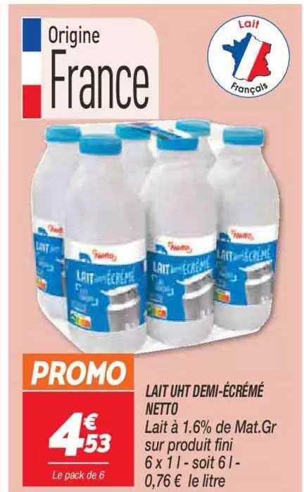 lait uht demi-écrémé netto