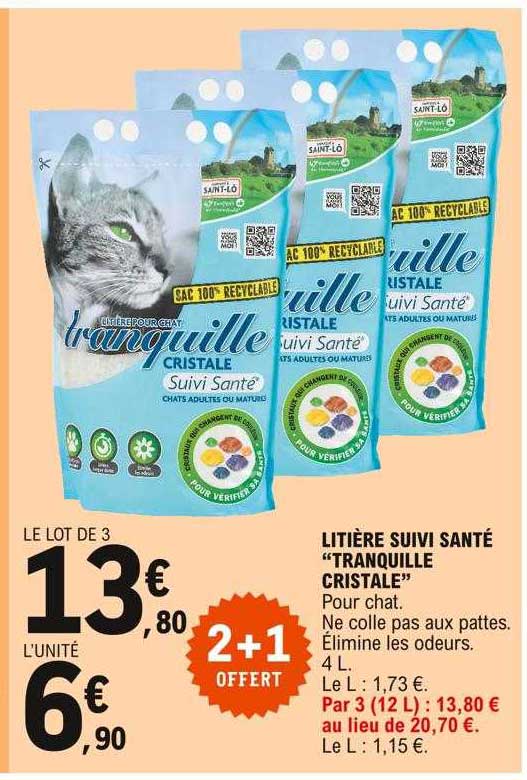 litière suivi santé "tranquille cristale"