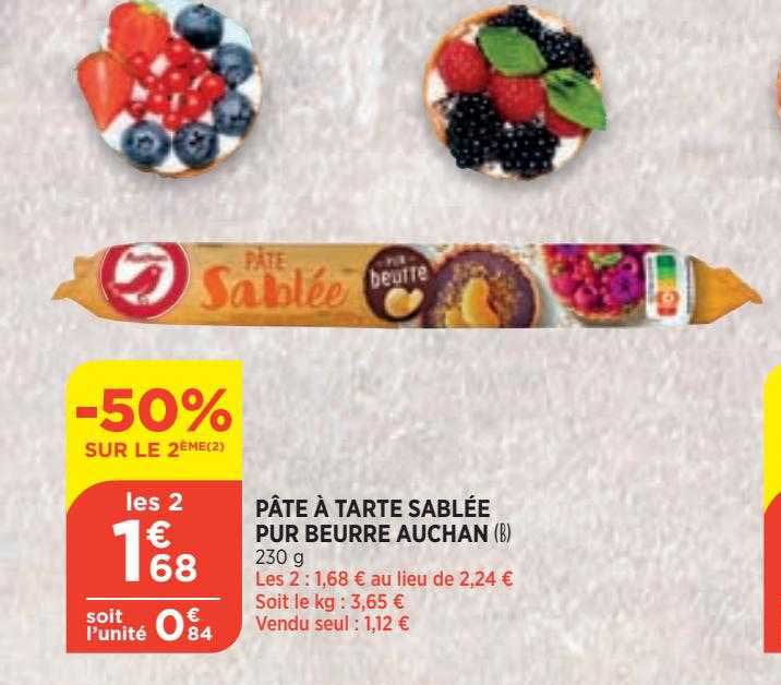 pâte à tarte sablée pur beurre auchan