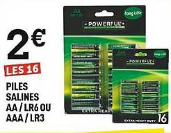 piles salines aa - lr6 ou aaa - lr3