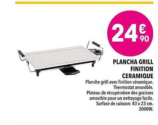 plancha grill finition céramique