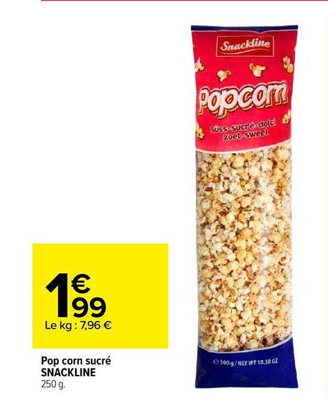 pop corn sucré snackline