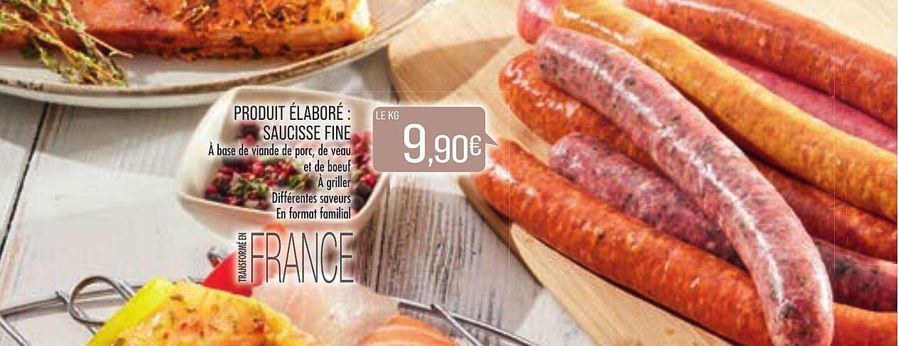 produit élaboré : saucisse fine