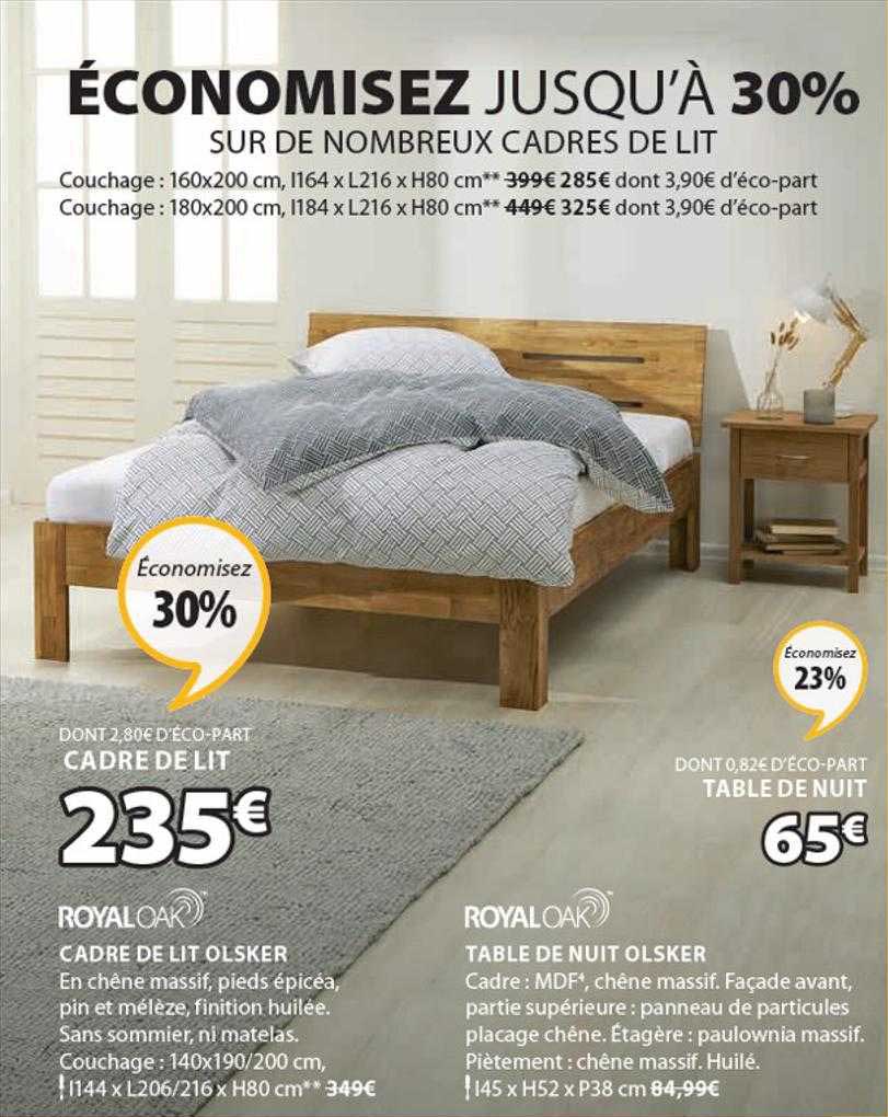 Royal Oak Cadre De Lit Olsker Ou Table De Nuit Olsker