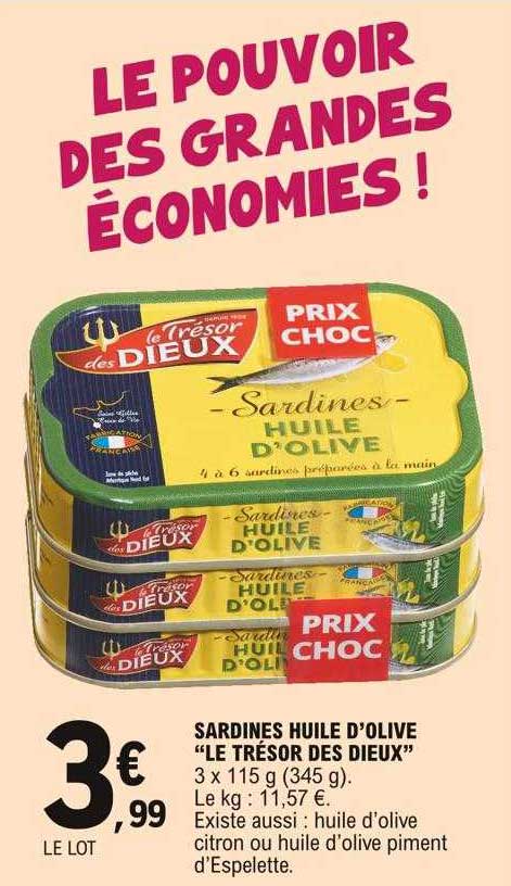 Sardines Huile D'olive "le Trésor Des Dieux"
