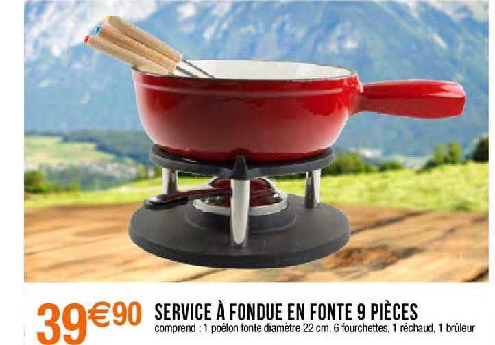 Service à Fondue En Fonte 9 Pièces