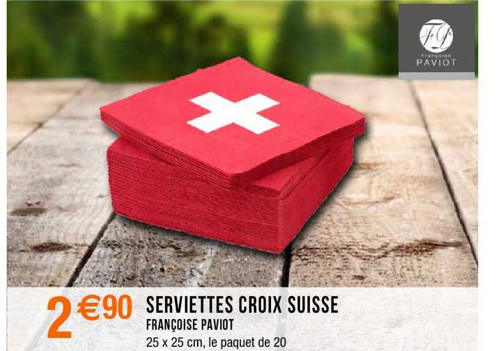 serviettes croix suisse françoise paviot
