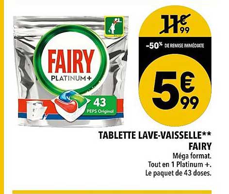tablette lave-vaisselle fairy