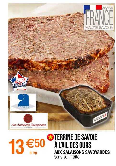 terrine de savoie à l'ail des ours aux salaisons savoyardes