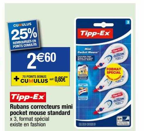 tipp-ex rubans correcteurs mini pocket mouse standard