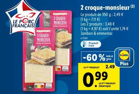 2 croque-monsieur toque du chef