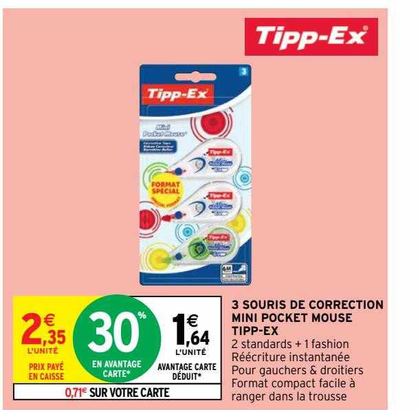 3 souris de correction mini pocket mouse tipp-ex