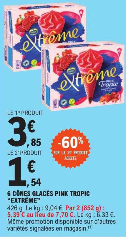 6 Cônes Glacés Pink Tropic "extrême"