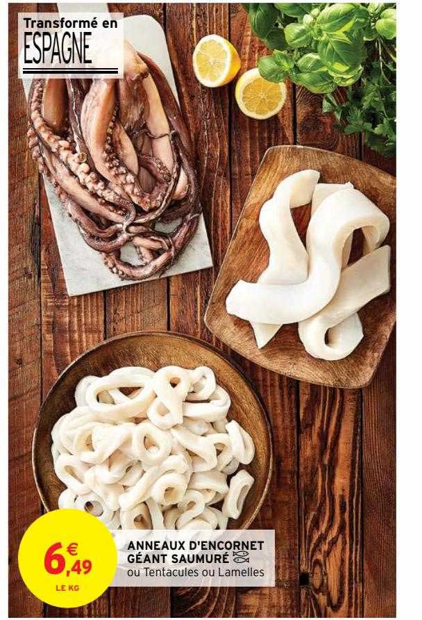 anneaux d'encornet géant saumuré