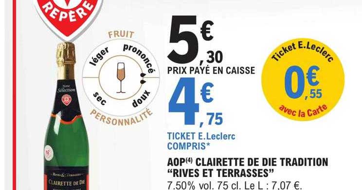 aop clairette de die tradition "rives et terrasses"