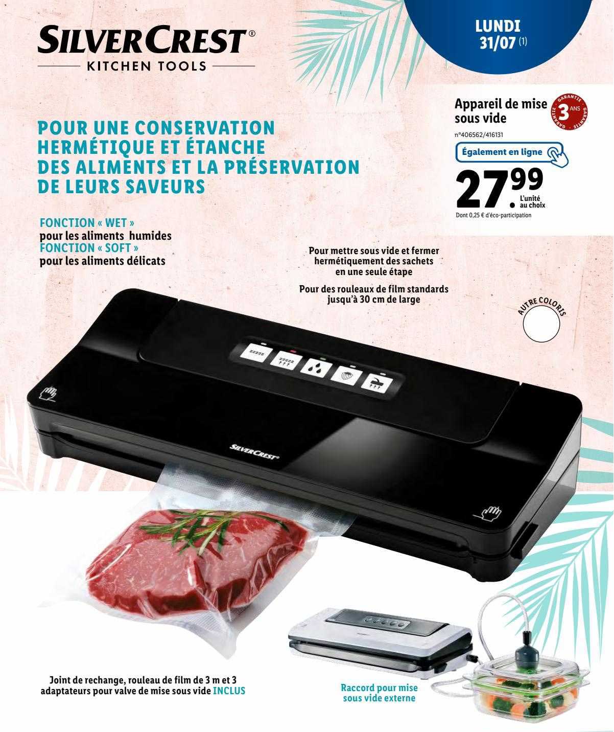 appareil de mise sous vide silver crest