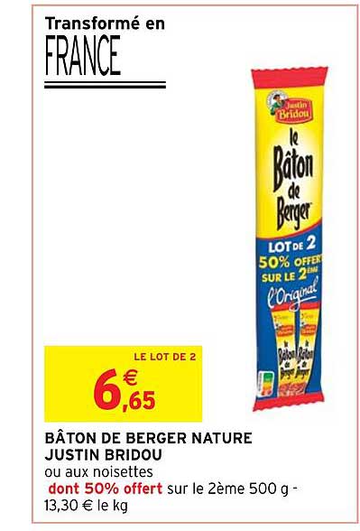 bâton de berger nature justin bridou