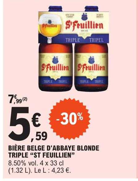 Bière Belge D'abbaye Blonde Triple "st Feuillien"