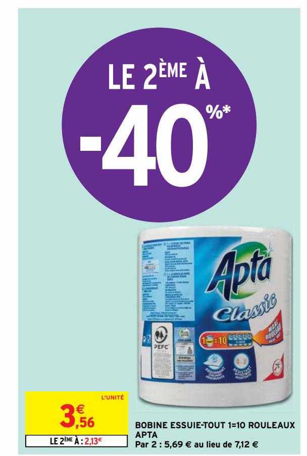 bobine essuie-tout 1=10 rouleaux apta