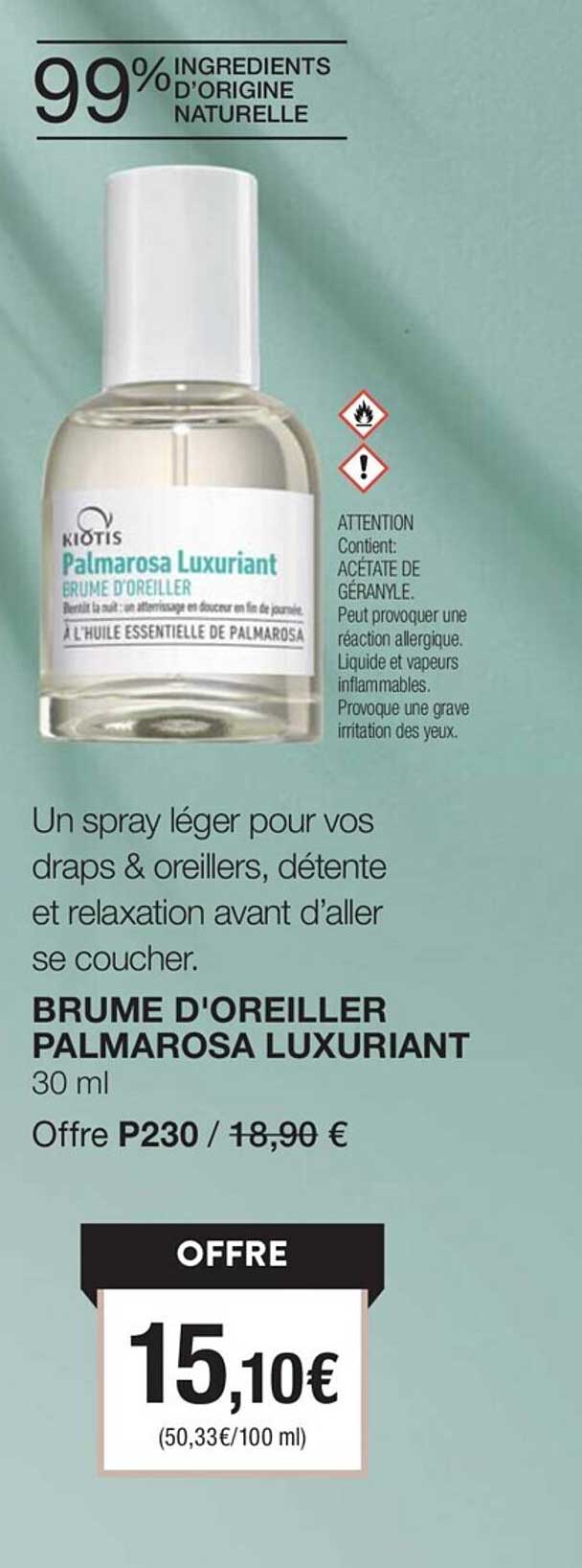 brume d'oreiller palmarosa luxuriant