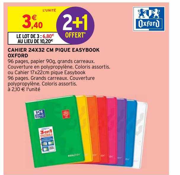 cahier 24x32 cm pique easybook oxford