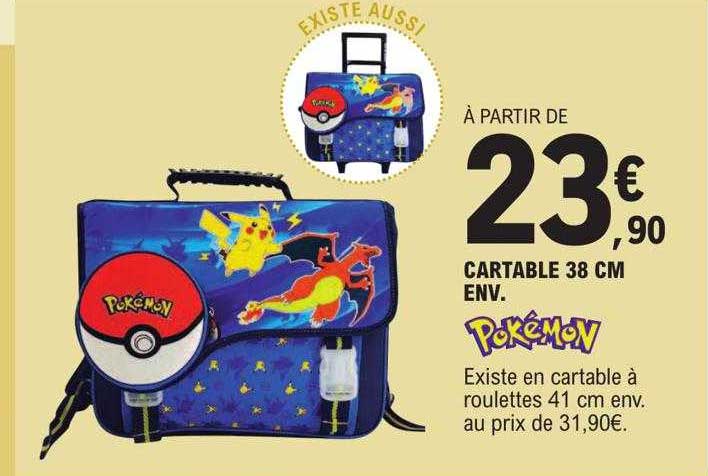 cartable 38 cm env pokémon