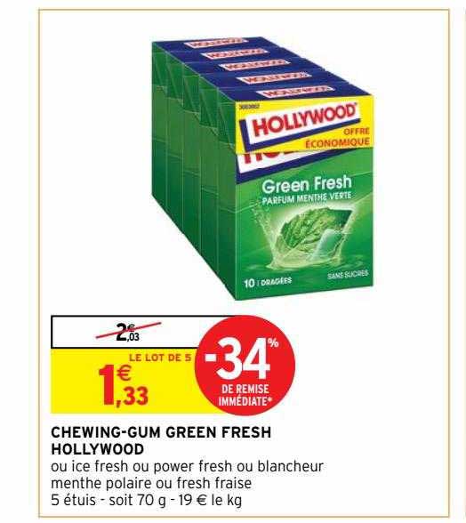chewing-gum green fresh hollywood