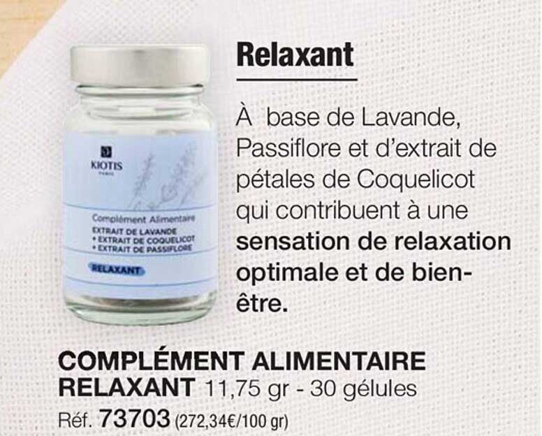 complément alimentaire relaxant kiotis