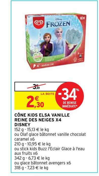 cônes kids elsa vanille reine des neiges x4 disney