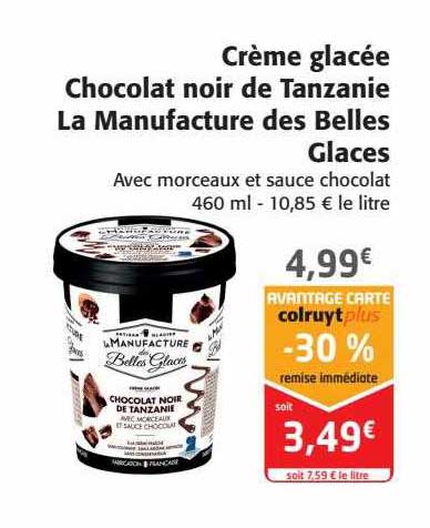 crème glacée chocolat noir de tanzanie la manufacture des belles glaces