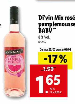 di'vin mix rosé pamplemousse babv
