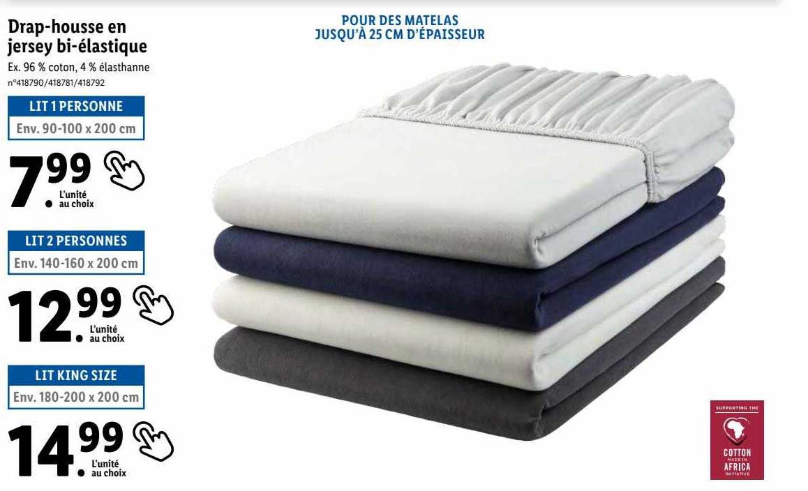 drap-housse en jersey bi-élastique
