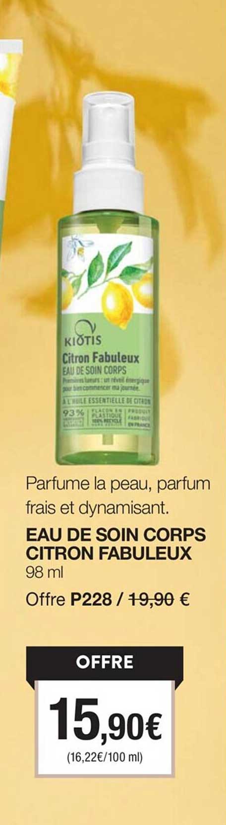 eau de soin corps citron fabuleux kiotis
