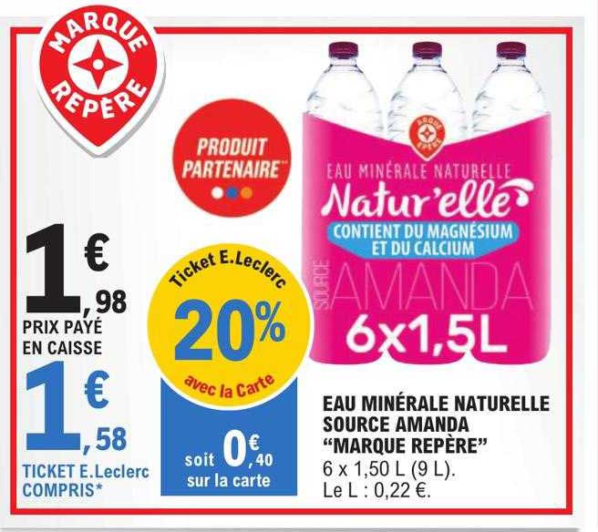 Eau Minérale Naturelle Source Amanda "marque Repère"