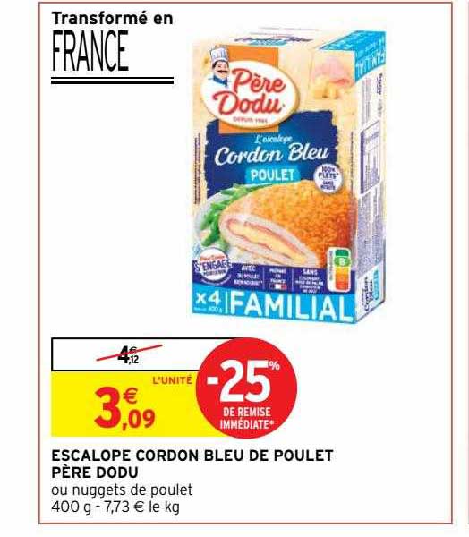 escalope cordon bleu de poulet père dodu