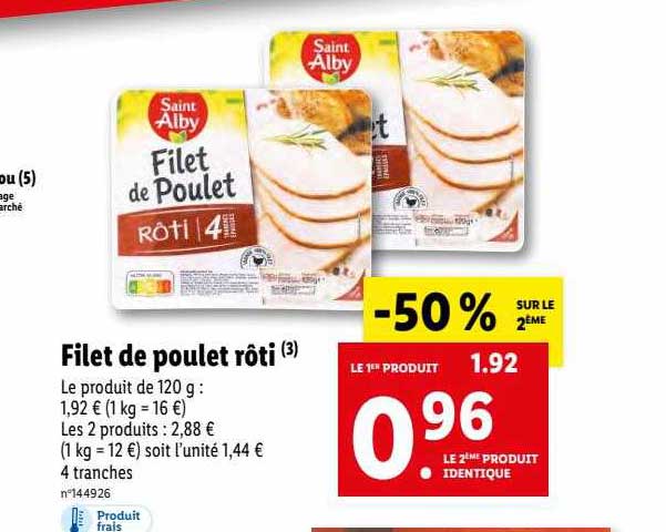 Filet De Poulet Rôti Saint Alby