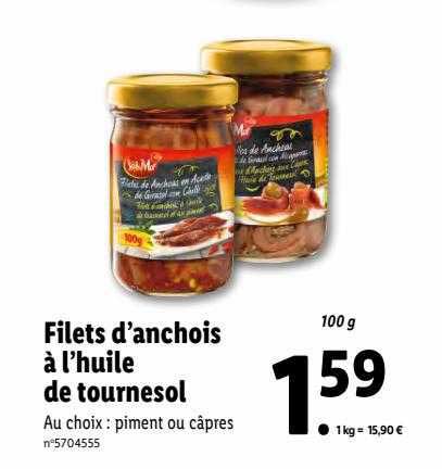 filets d'anchois à l'huile de tournesol sol&mar