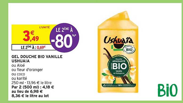 Gel Douche Bio Vanille Ushuaïa