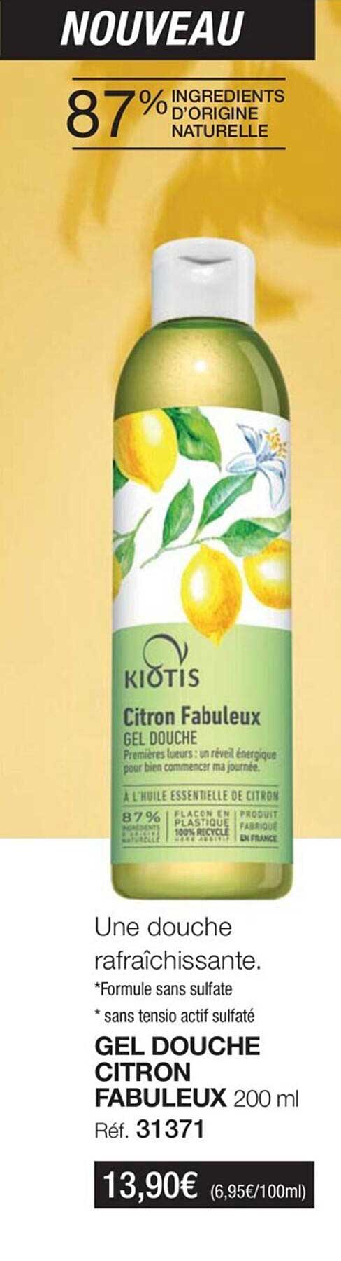 gel douche citron fabuleux kiotis