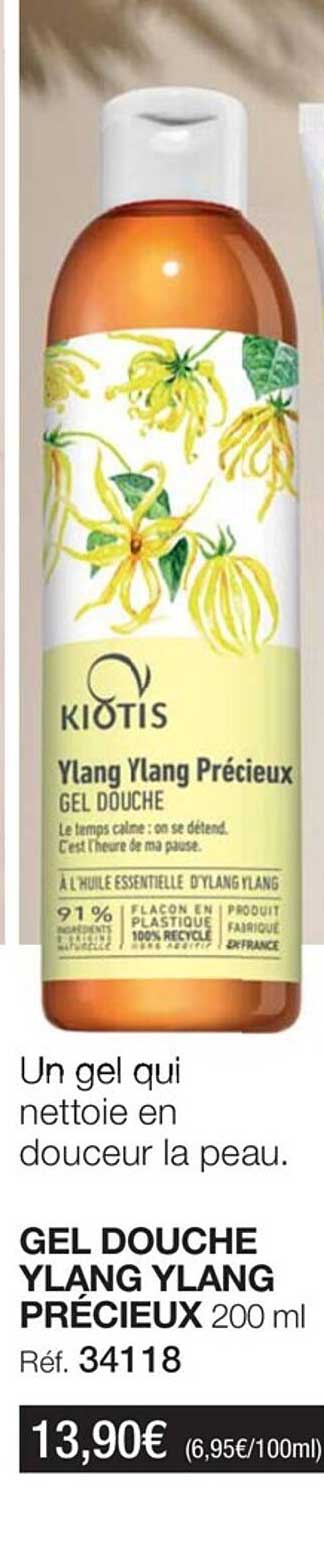 gel douche ylang ylang précieux kiotis