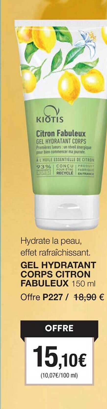 gel hydratant corps citron fabuleux kiotis