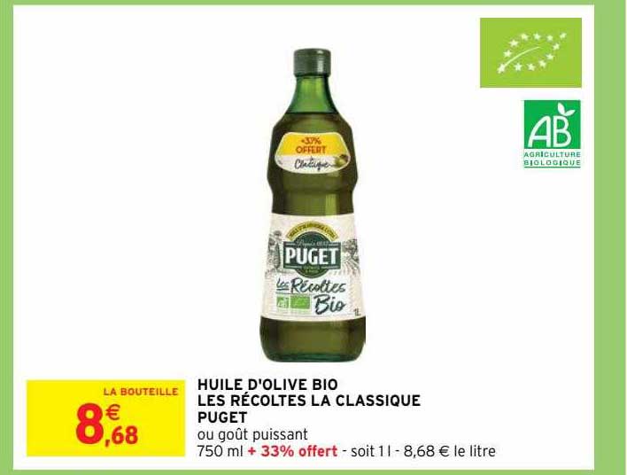 huile d'olive bio les récoltes la classique puget