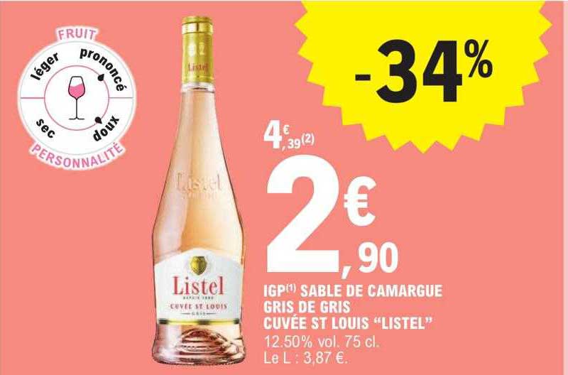 igp sable de camargue gris de gris cuvée st louis "listel"